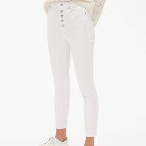 Gap high rise white jeans